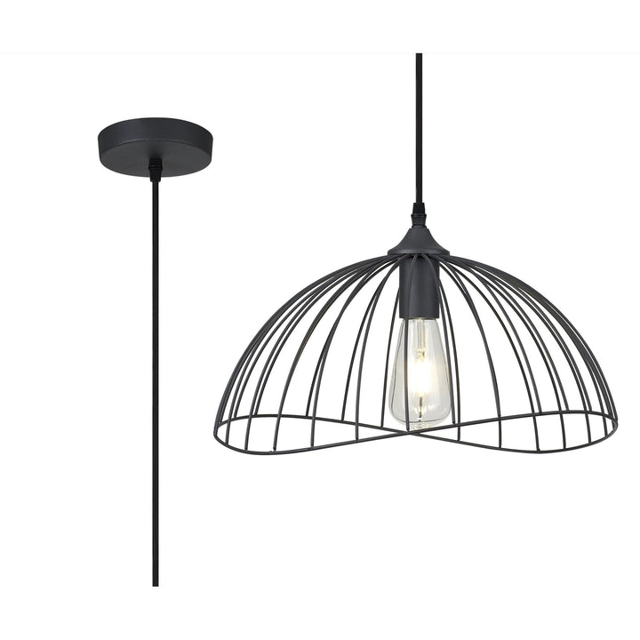 Nelson Lighting NL83799 Belgium Dome Pendant Graphite