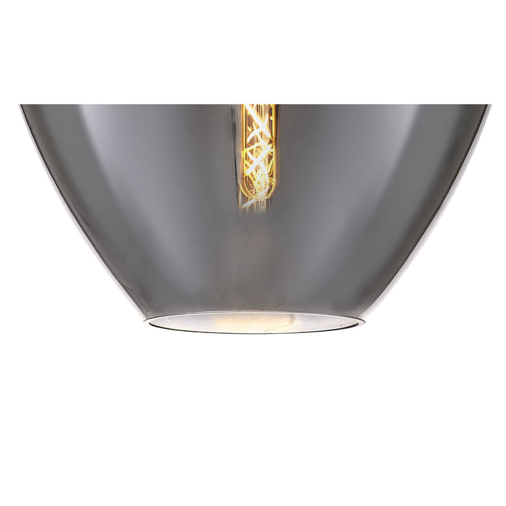 Nelson Lighting NL84169 Zen Pendant 38cm Round Chrome & Smoke