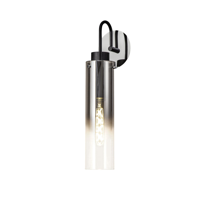 Nelson Lighting NL84879 | Blade Slim Wall Lamp | Black/Smoke Fade Glass