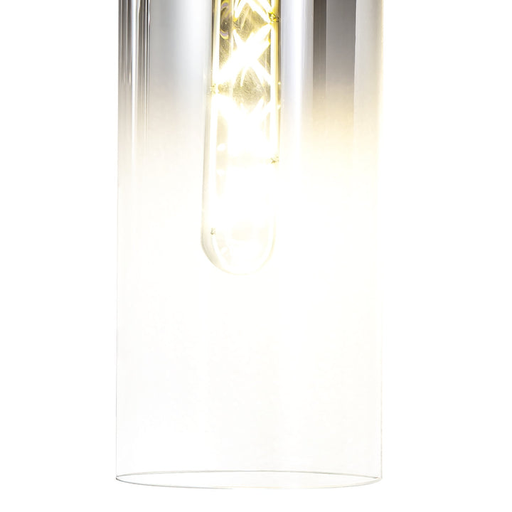 Nelson Lighting NL84879 | Blade Slim Wall Lamp | Black/Smoke Fade Glass