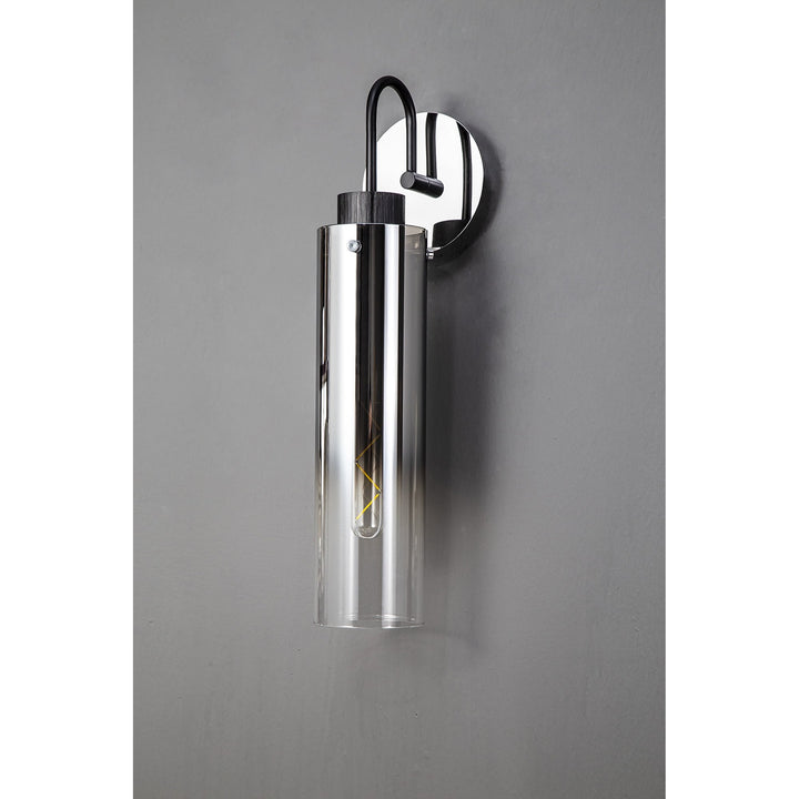 Nelson Lighting NL84879 | Blade Slim Wall Lamp | Black/Smoke Fade Glass
