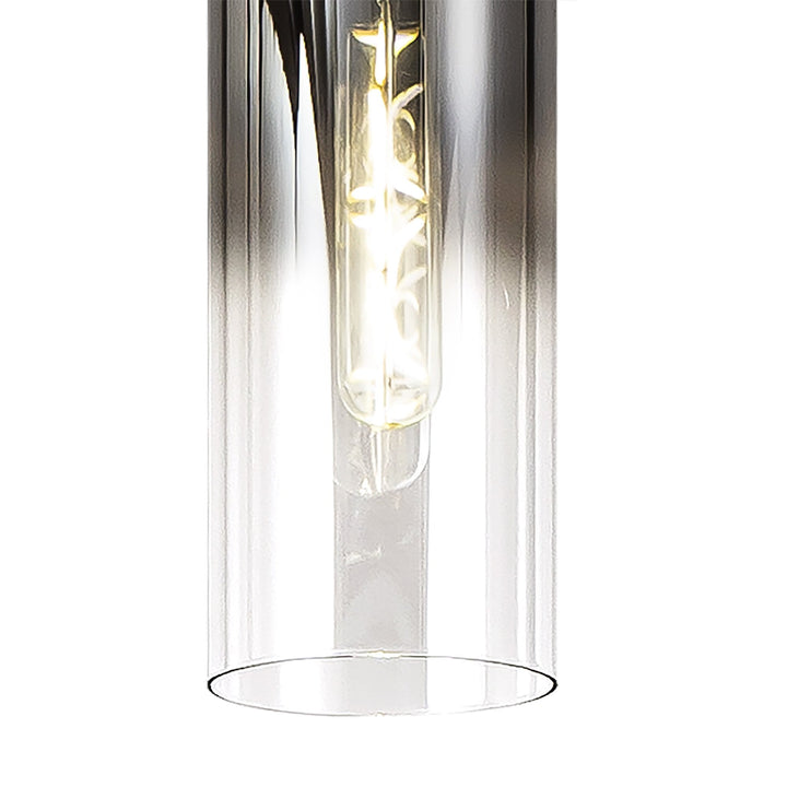 Nelson Lighting NL84969 Blade Slim Linear Pendant 7 Light Adjustable Black/Smoke Fade Glass