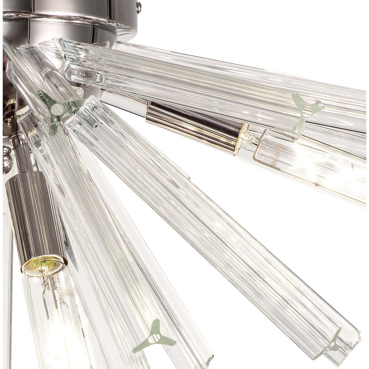 Nelson Lighting NL84979 Clover 6 Light Semi Flush Polished Nickel / Clear Glass