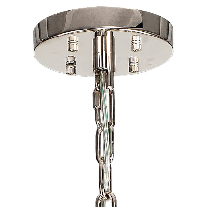 Nelson Lighting NL85229 Clover 32 Light Round Pendant Polished Nickel / Smoke Glass