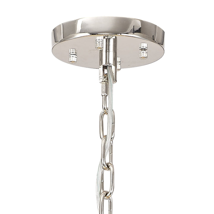 Nelson Lighting NL85299 Clover 32 Light Oval Pendant Polished Nickel / Champagne Glass