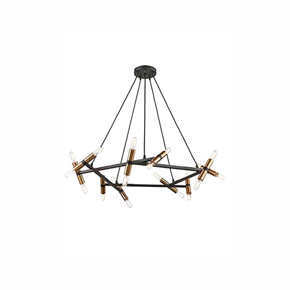 Franklite FL2418-20 Anglit 20 Light Pendant Black Gold