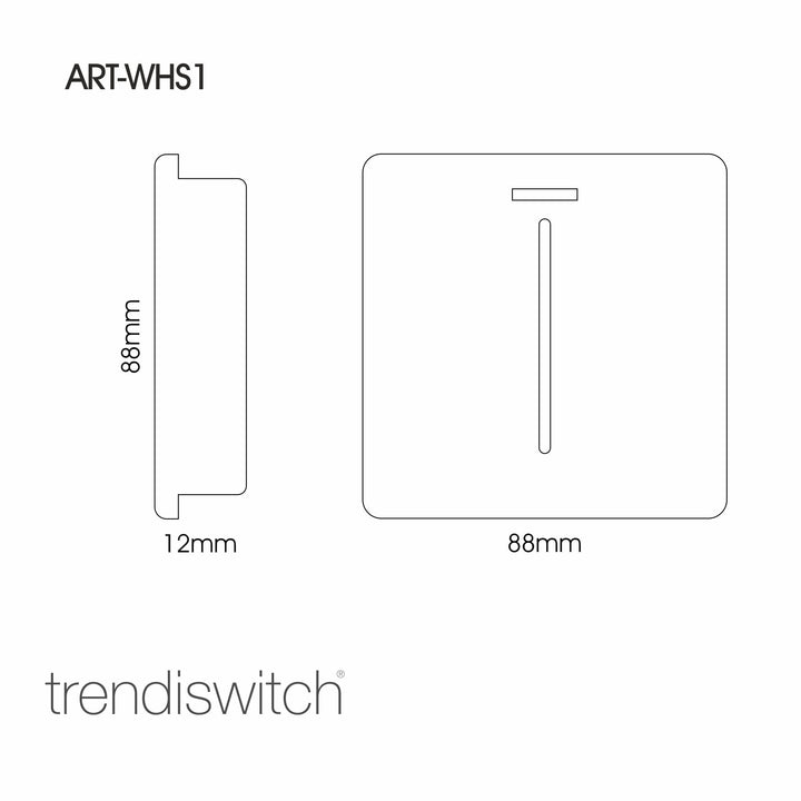 Trendiswitch ART-WHS1MBK Trendi Artistic Modern 20 Amp Neon Insert Double Pole Switch Matt Black