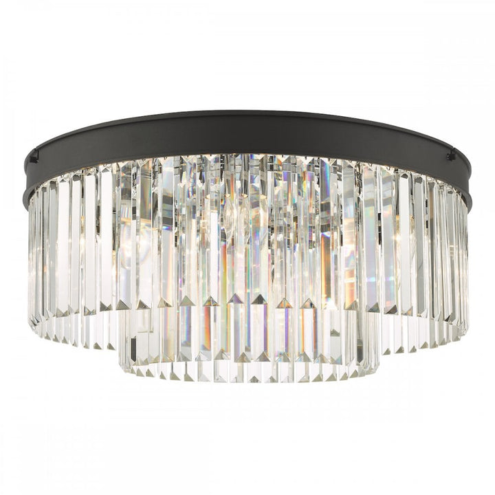 Dar CEL4822 Celeus 6 Light Flush Matt Anthracite & Crystal