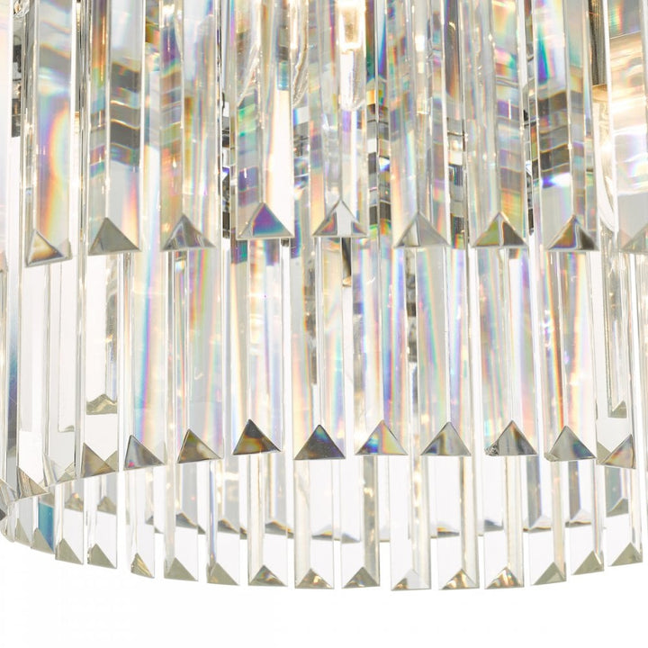 Dar CEL4822 Celeus 6 Light Flush Matt Anthracite & Crystal