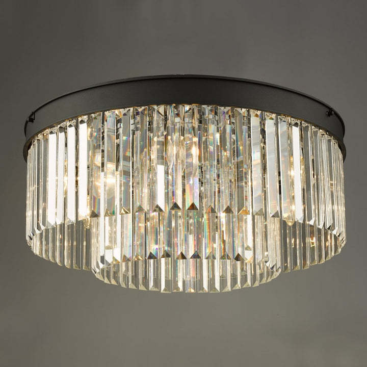 Dar CEL4822 Celeus 6 Light Flush Matt Anthracite & Crystal
