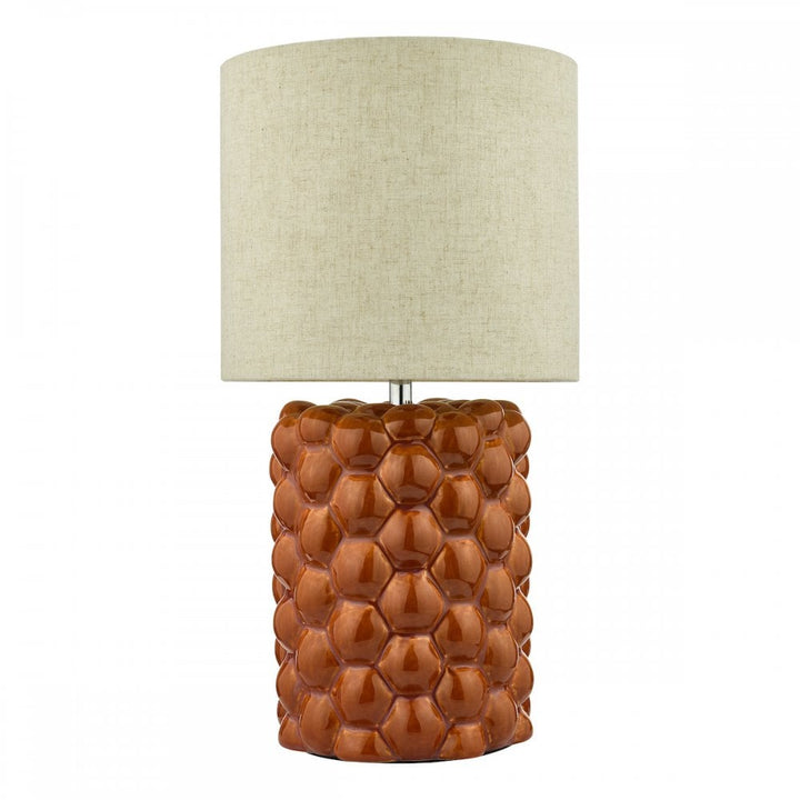 Dar JAY4211 Jayden Table Lamp Orange Glaze With Shade