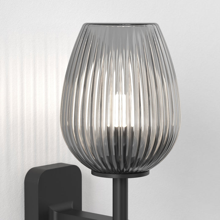 Astro 5036008 Tacoma Tulip Ribbed Glass Shade Smoke