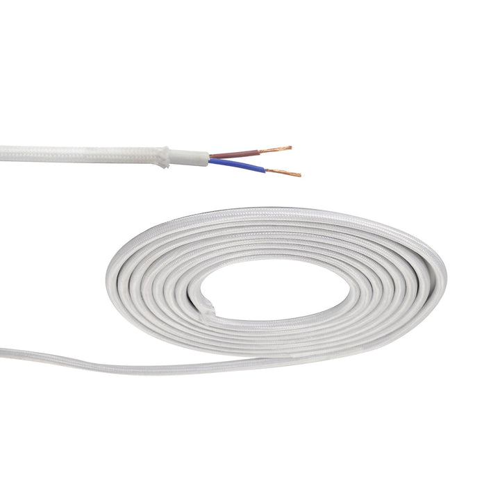 Nelson Lighting NL8069/M9 Apollo 1m White Braided 2 Core 0.75mm Cable VDE Approved