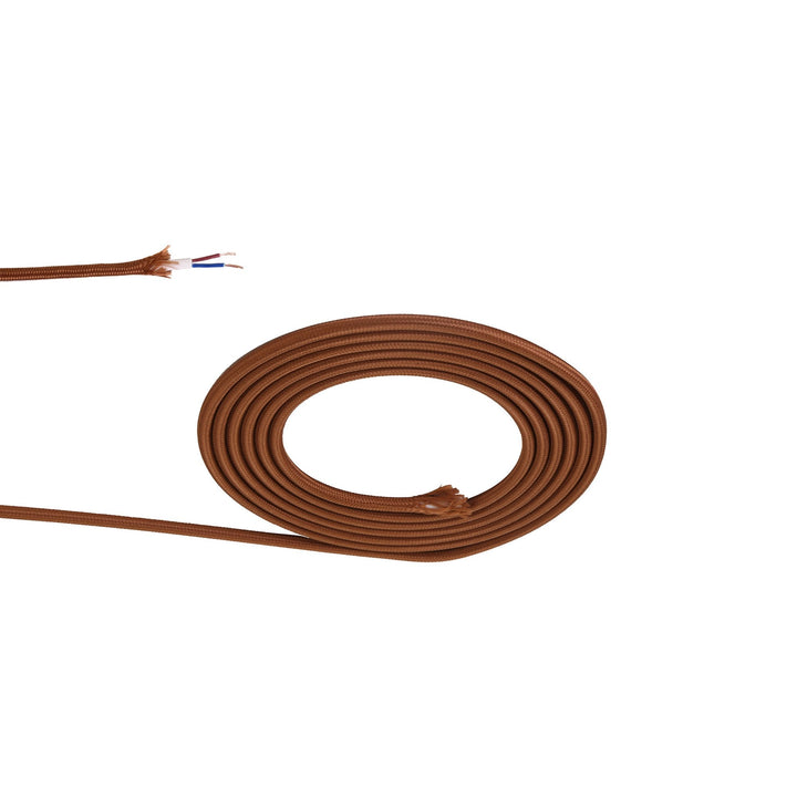 Nelson Lighting NL8073/M9 Apollo 1m Red Brown Braided 2 Core 0.75mm Cable VDE Approved