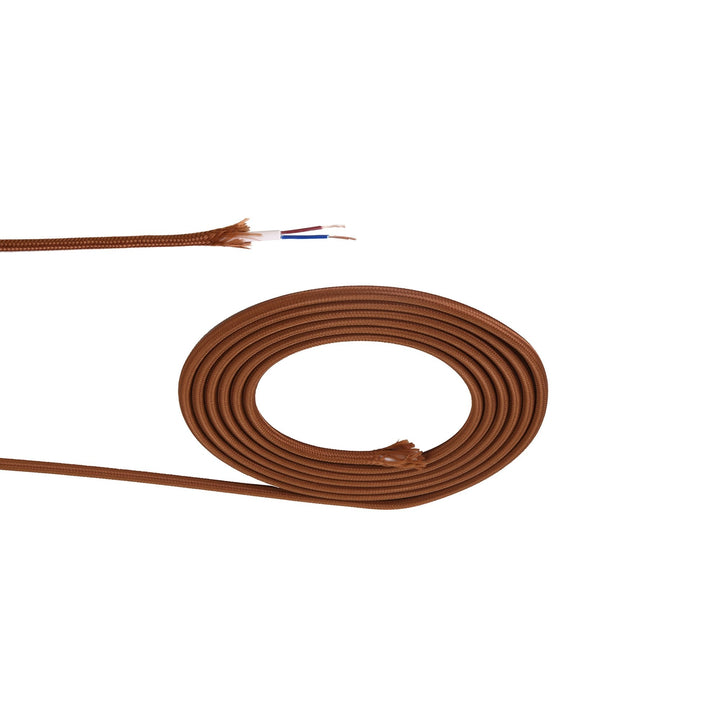 Nelson Lighting NL80739 Apollo 25m Roll Red Brown Braided 2 Core 0.75mm Cable VDE Approved