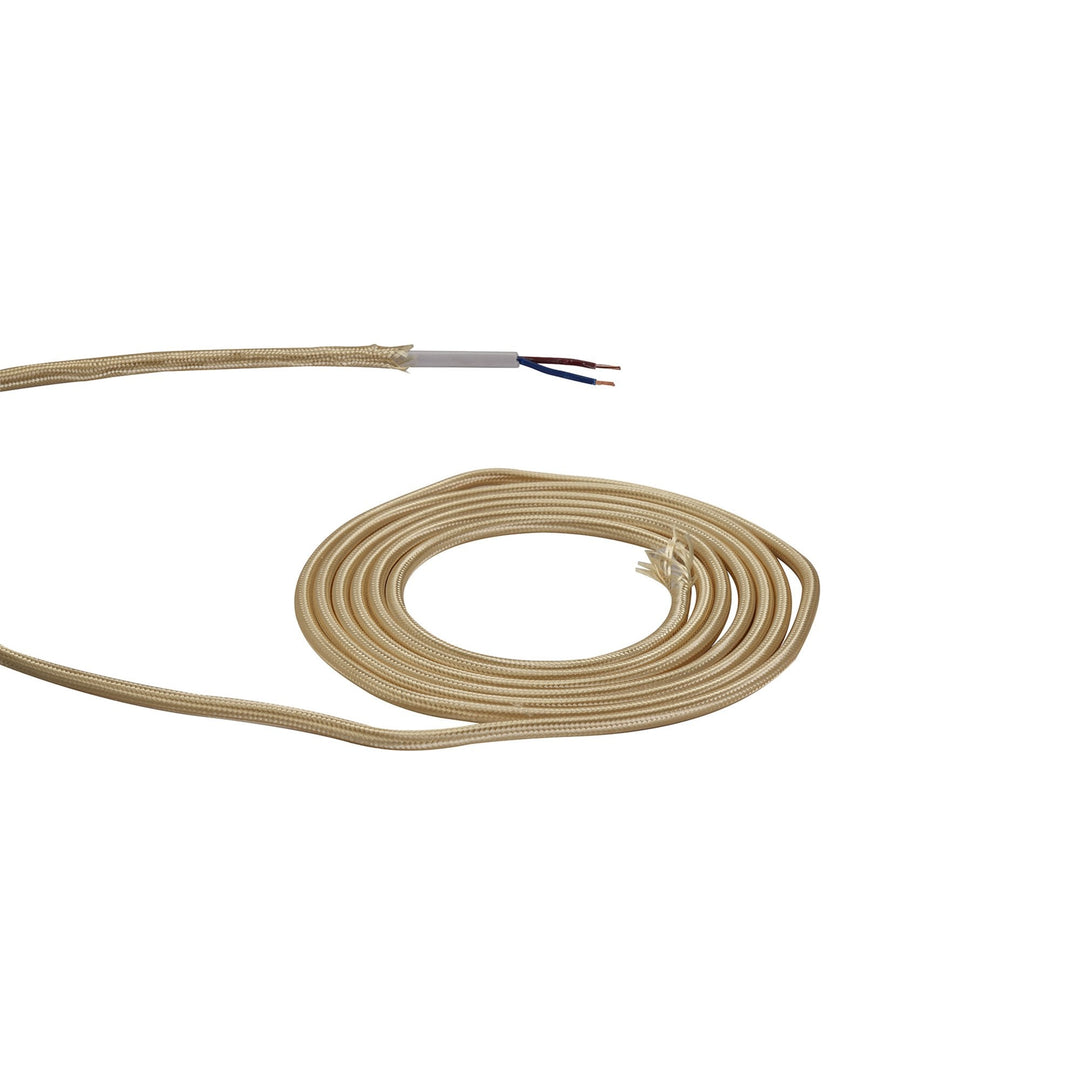 Nelson Lighting NL8074/M9 Apollo 1m Gold Braided 2 Core 0.75mm Cable VDE Approved