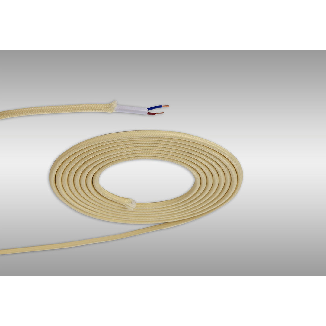 Nelson Lighting NL8075/M9 Apollo 1m Beige Braided 2 Core 0.75mm Cable VDE Approved