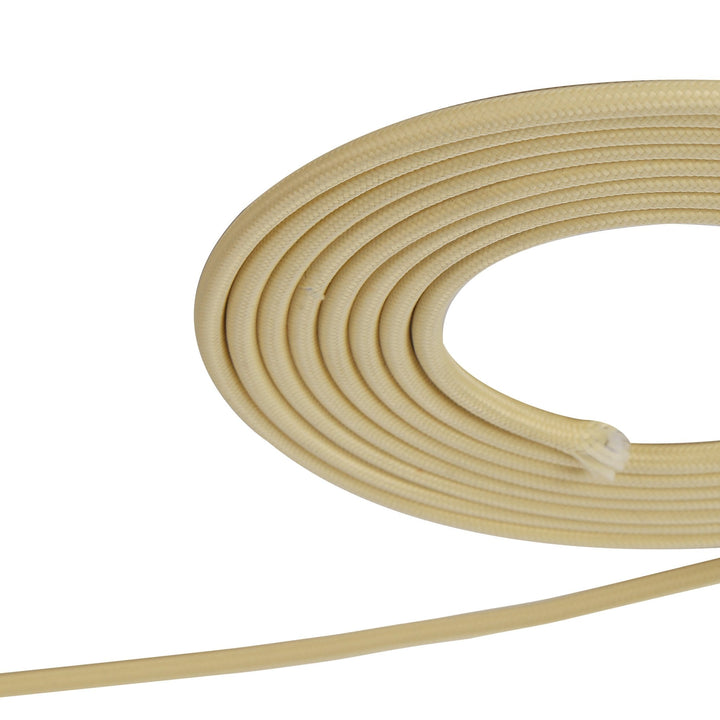 Nelson Lighting NL8075/M9 Apollo 1m Beige Braided 2 Core 0.75mm Cable VDE Approved