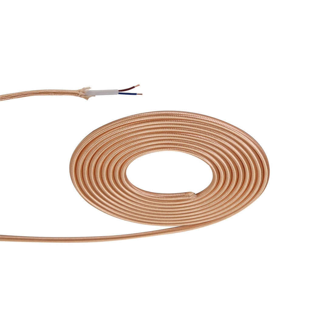 Nelson Lighting NL8076/M9 Apollo 1m Rose Gold Braided 2 Core 0.75mm Cable VDE Approved