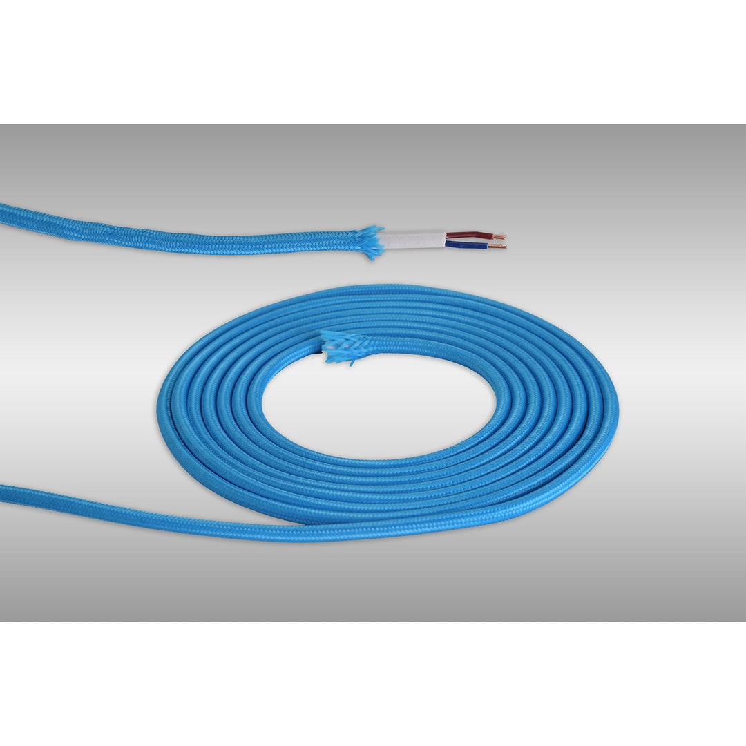 Nelson Lighting NL8078/M9 Apollo 1m Blue Braided 2 Core 0.75mm Cable VDE Approved