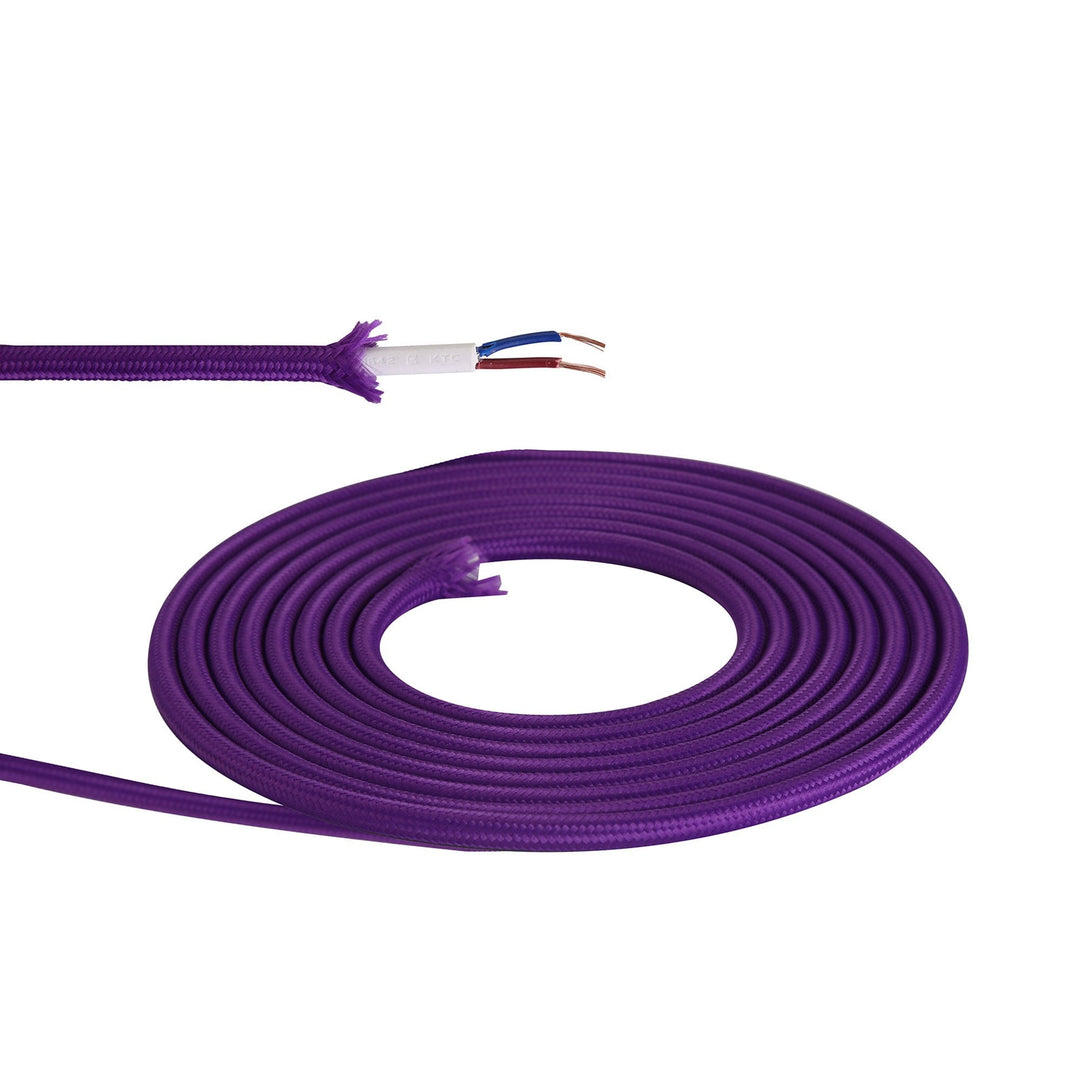 Nelson Lighting NL8080/M9 Apollo 1m Purple Braided 2 Core 0.75mm Cable VDE Approved