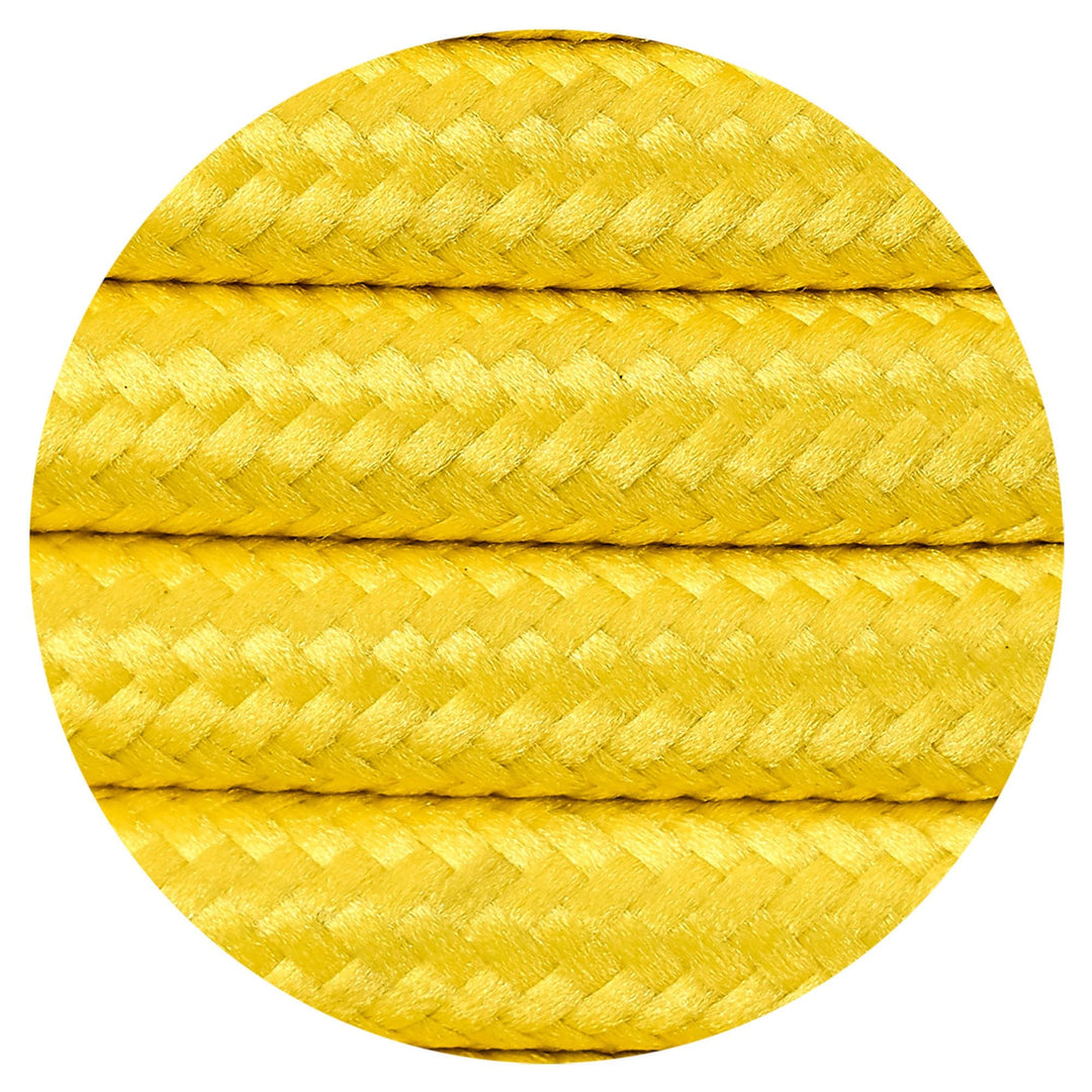 Nelson Lighting NL80829 Apollo 25m Roll Yellow Braided 2 Core 0.75mm Cable VDE Approved