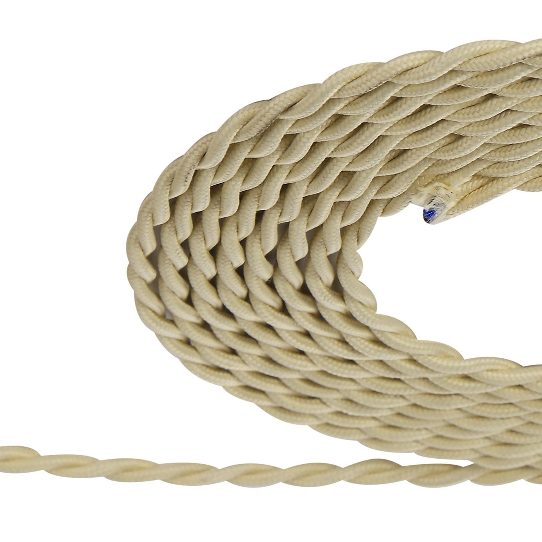 Nelson Lighting NL8097/M9 Apollo 1m Beige Braided Twisted 2 Core 0.75mm Cable VDE Approved