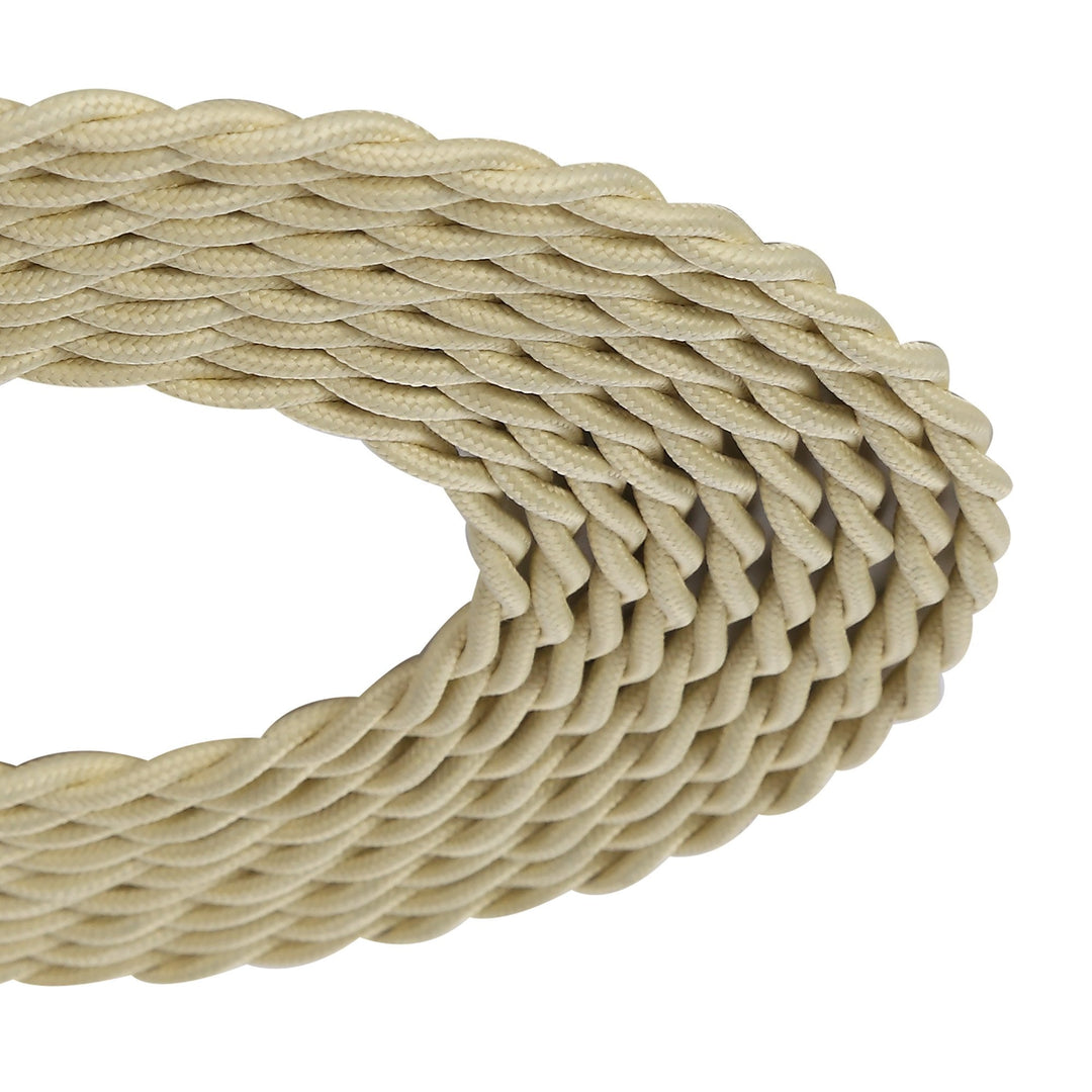 Nelson Lighting NL8097/M9 Apollo 1m Beige Braided Twisted 2 Core 0.75mm Cable VDE Approved