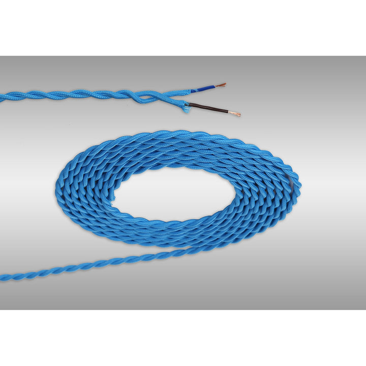 Nelson Lighting NL8100/M9 Apollo 1m Blue Braided Twisted 2 Core 0.75mm Cable VDE Approved