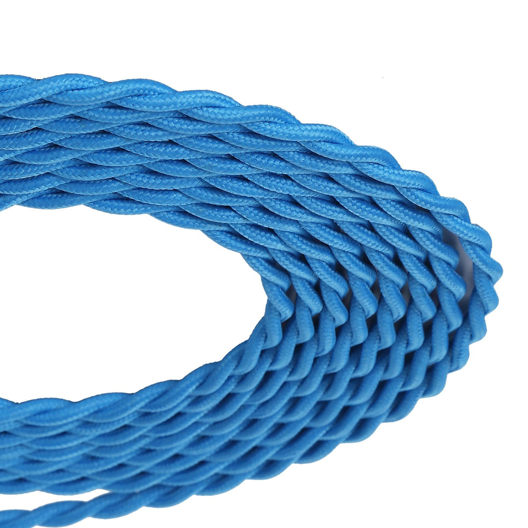 Nelson Lighting NL8100/M9 Apollo 1m Blue Braided Twisted 2 Core 0.75mm Cable VDE Approved