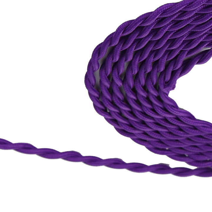 Nelson Lighting NL8102/M9 Apollo 1m Purple Braided Twisted 2 Core 0.75mm Cable VDE Approved