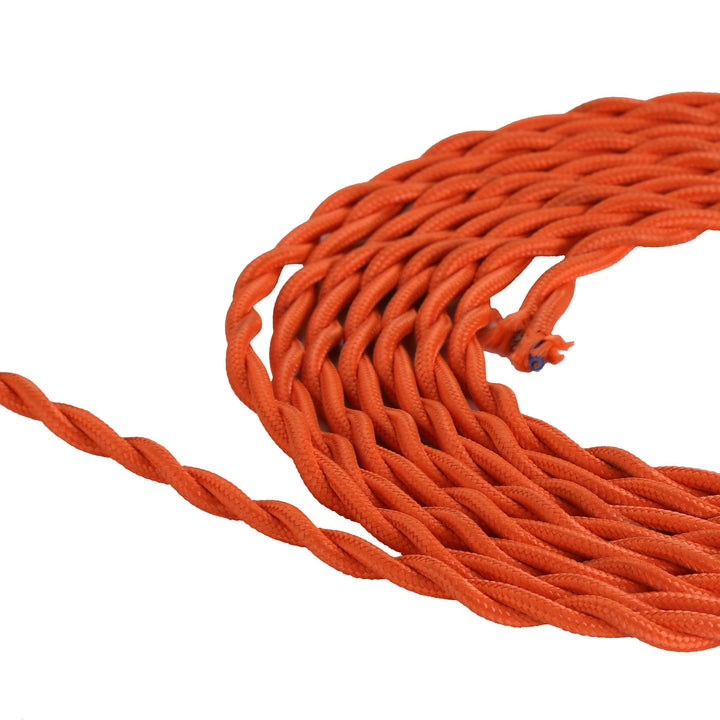 Nelson Lighting NL8103/M9 Apollo 1m Orange Braided Twisted 2 Core 0.75mm Cable VDE Approved