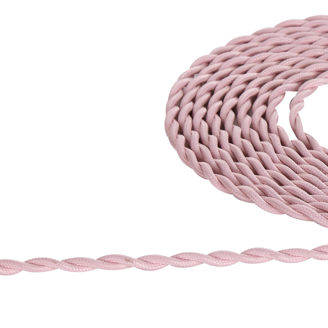 Nelson Lighting NL8105/M9 Apollo 1m Pink Braided Twisted 2 Core 0.75mm Cable VDE Approved