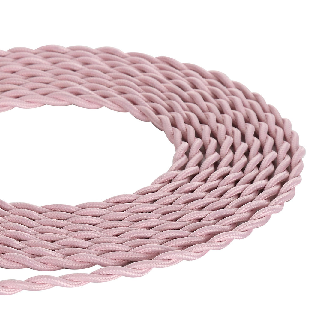 Nelson Lighting NL8105/M9 Apollo 1m Pink Braided Twisted 2 Core 0.75mm Cable VDE Approved