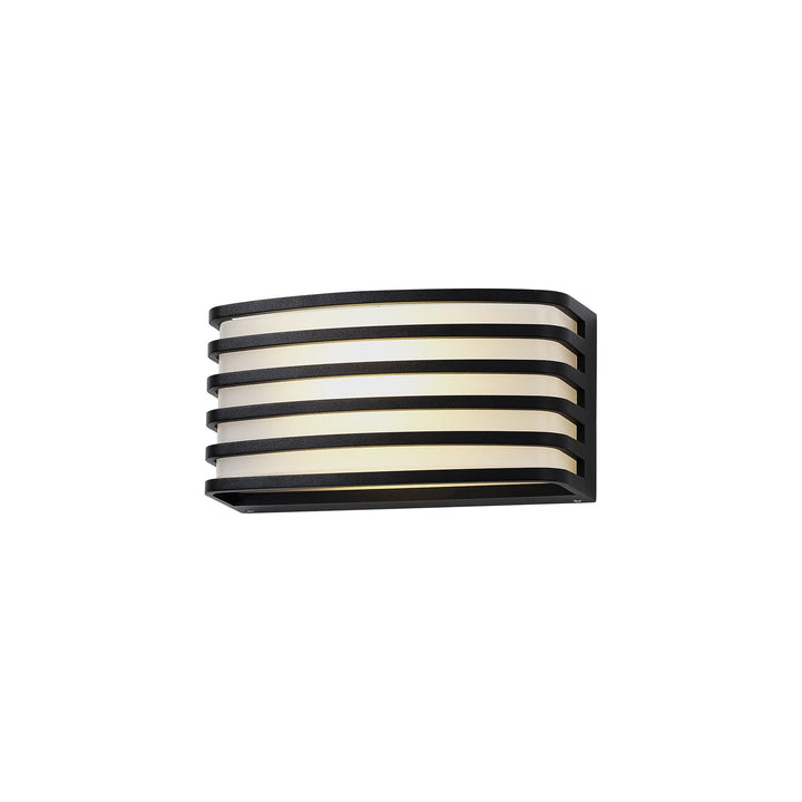 Nelson Lighting NL93699 Bagen 1 Light Outdoor Wall Light Matt Black Opal