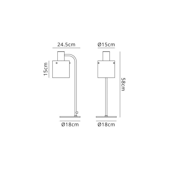 Nelson Lighting NL91599 | Blade | 1-Light Table Lamp in Black and Polished Chrome