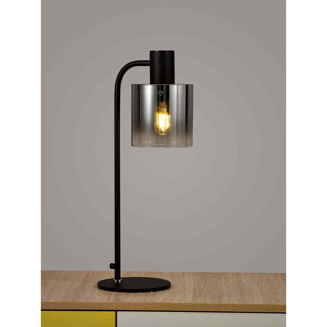 Nelson Lighting NL91599 | Blade | 1-Light Table Lamp in Black and Polished Chrome