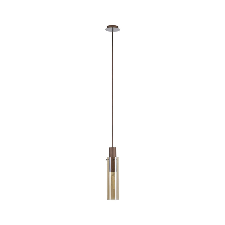 Nelson Lighting NL91649 Blade Slim 1 Light Pendant Mocha Polished Chrome