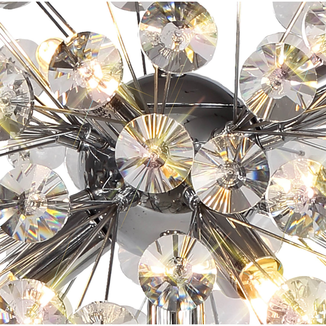 Nelson Lighting NL82049 Paris 6 Light Table Lamp Polished Chrome Crystal