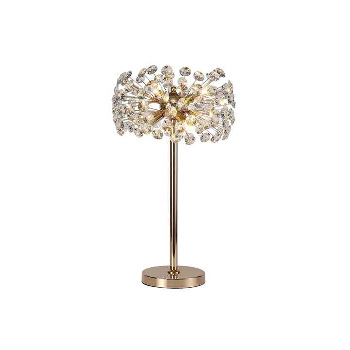 Nelson Lighting NL82099 Paris  6 Light Table Lamp French Gold Crystal