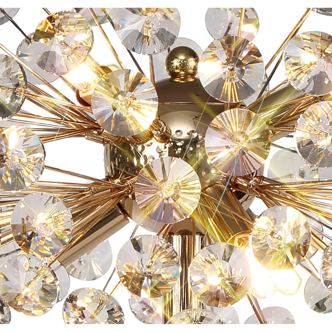 Nelson Lighting NL82099 Paris  6 Light Table Lamp French Gold Crystal