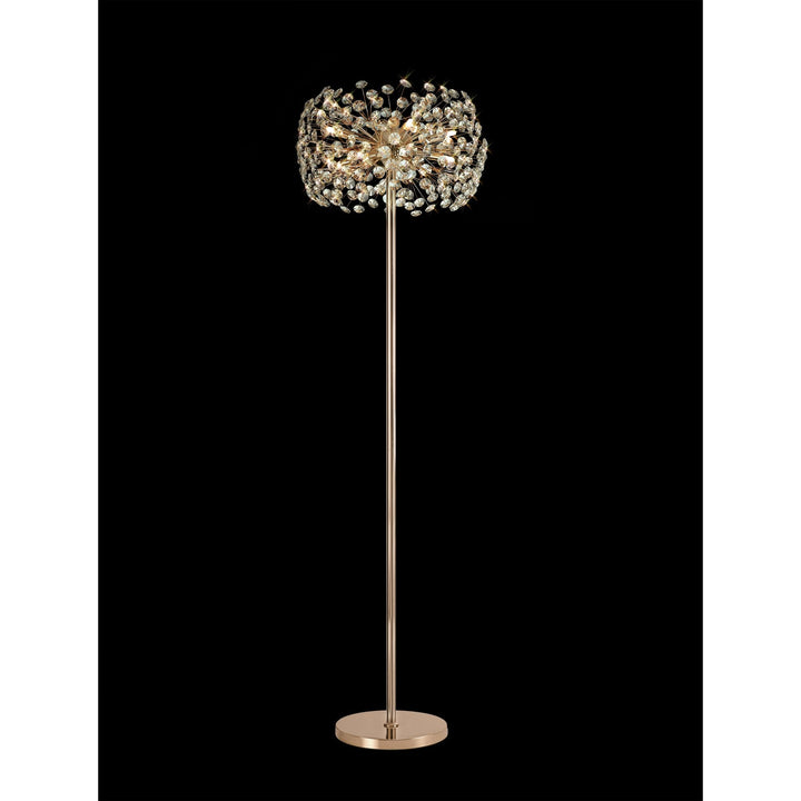 Nelson Lighting NL82109 Paris 8 Light Floor Lamp French Gold Crystal