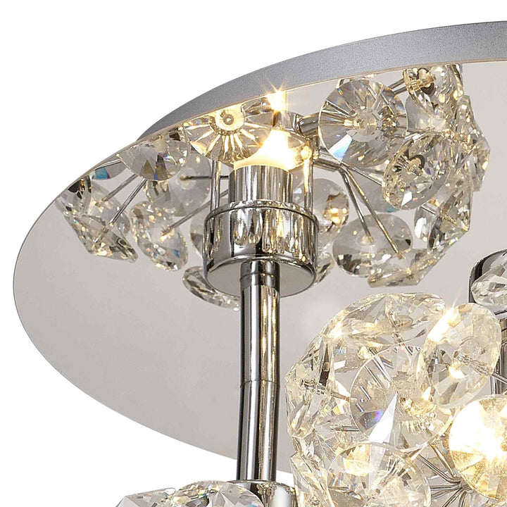 Nelson Lighting NLK05109 Paris 3 Light Flush Ceiling Light Polished Chrome Crystal