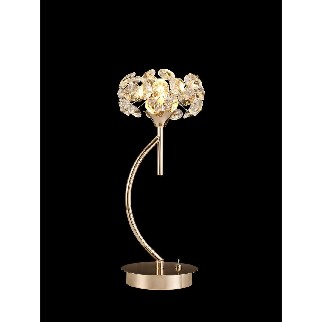 Nelson Lighting NLK15459 Paris 1 Light Table Lamp French Gold Crystal