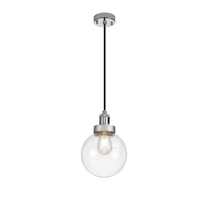 Nelson Lighting NL92639 Julia 1 Light Outdoor Pendant Titanium Silver Polished Chrome