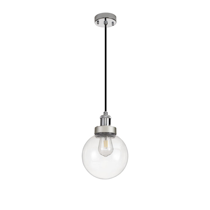 Nelson Lighting NL92639 Julia 1 Light Outdoor Pendant Titanium Silver Polished Chrome