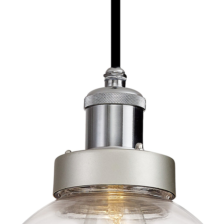 Nelson Lighting NL92639 Julia 1 Light Outdoor Pendant Titanium Silver Polished Chrome