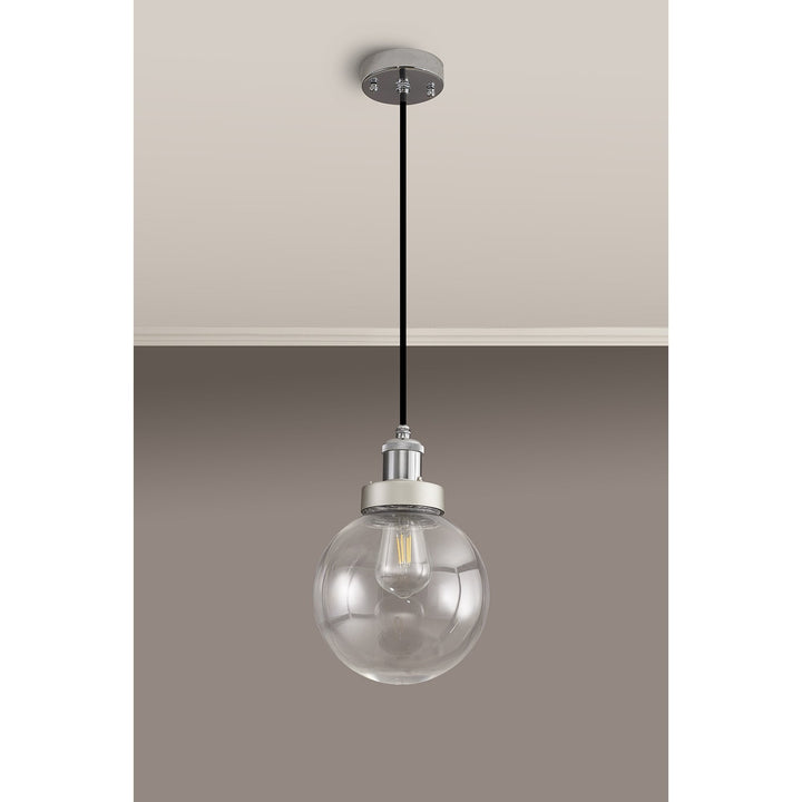 Nelson Lighting NL92639 Julia 1 Light Outdoor Pendant Titanium Silver Polished Chrome