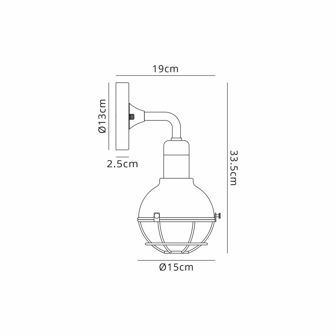 Nelson Lighting NL74849 Lanc 1 Light Outdoor Wall Light Sand Black Antique Brass