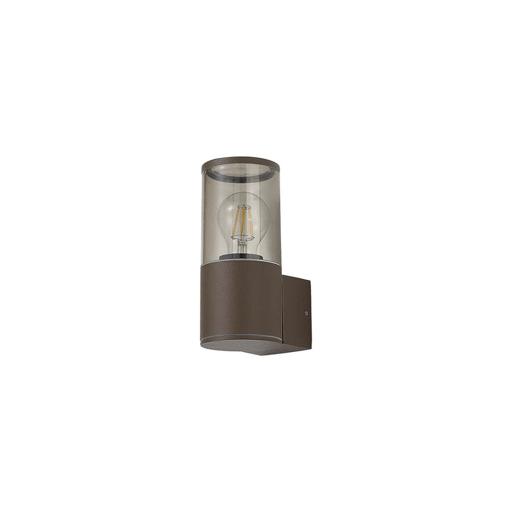 Nelson Lighting NL7074/SM9 Marc 1 Light Outdoor Wall Light Matt Brown Smoked